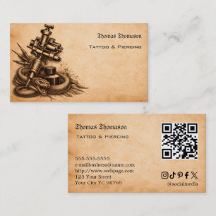 Tätowierer-QR-Code  Visitenkarte