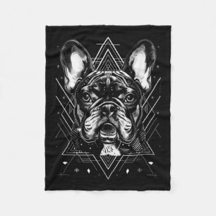 Tätowierkunst Französische Bulldogge Geometrische Fleecedecke