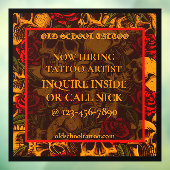 Tätowierladen anpassen Jetzt Tattoo-Künstler miete Fensteraufkleber (Blatt 3)