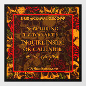 Tätowierladen anpassen Jetzt Tattoo-Künstler miete Fensteraufkleber (Blatt)