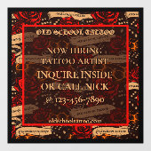 Tätowierladen anpassen Jetzt Tattoo-Künstler miete Fensteraufkleber (Blatt)