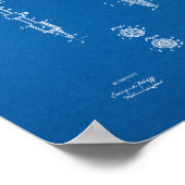 Tätowiermaschine Patent - Blueprint Poster (Ecke)