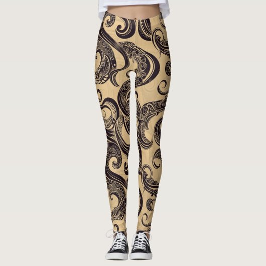 Tätowiermuster-Leggings Leggings (Vorderseite)