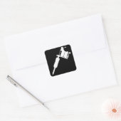 Tätowierpistole Quadratischer Aufkleber (Umschlag)