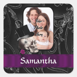 Tätowierskull Quadratischer Aufkleber