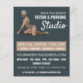 Tätowierstudio, Frau, Tattoo & Body Piercing Flyer (Vorne)