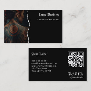 Tätowierstudio QR-Code Visitenkarte
