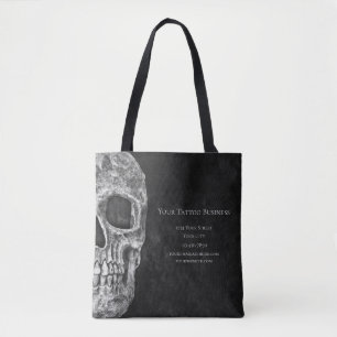 Tätowierstudio Skull Head Gothic Schwarz-Weiß Tasche