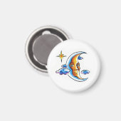 Tätowiersymbol cooler Cartoon Moon-Gesichtswolken Magnet (Vorderseite/Rückseite)