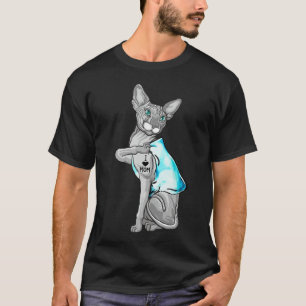 Tätowierte Badass-Sphynx-Katze, ich liebe Mama T-Shirt