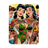Tätowierte Comic-Mädchen Magnet (Vertikal)