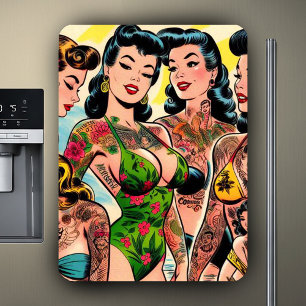 Tätowierte Comic-Mädchen Magnet
