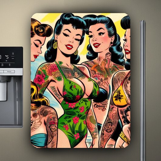 Tätowierte Comic-Mädchen Magnet
