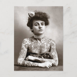 Tätowierte Dame, 1907 Postkarte