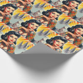 Tätowierte Frau Geschenkpapier (Ecke)