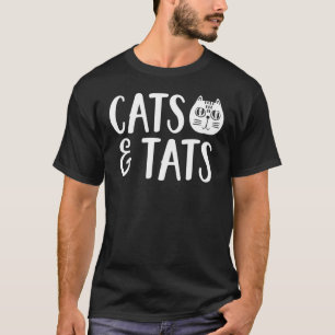 Tätowierte Katzen- und Ats-Besitzer Haustier-Elter T-Shirt