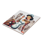 Tätowierte Krankenschwester Pin-up Fliese (Seite)