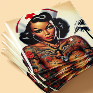 Tätowierte Krankenschwester Pin-up Magnet