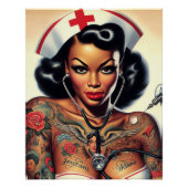 Tätowierte Krankenschwester Pin-up Poster (Vorderseite)