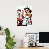 Tätowierte Krankenschwester Pin-up Poster (Heimbüro)
