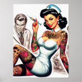 Tätowierte Krankenschwester Pin-up Poster (Vorne)