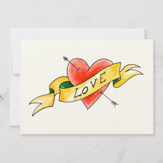 Tätowierte Liebes-Flatcard