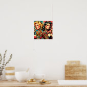 Tätowierte Pin-up Mädchen Poster (Küche)
