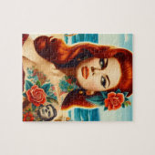 Tätowierte Rotschopf-Pin-up Puzzle (Horizontal)