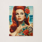 Tätowierte Rotschopf-Pin-up Puzzle (Vertikal)