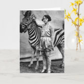 Tätowierte Zirkusdamen-und Zebra-Karte - löschen Karte (Gelbe Blume)