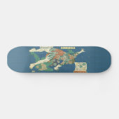 Tätowierter Herkules-Japaner Woodblock Druck Skateboard (Horizontal)