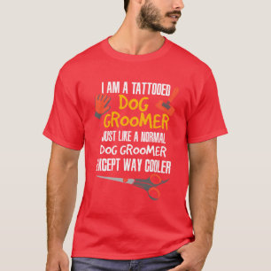 Tätowierter Hund Groomer Freund Junge T-Shirt