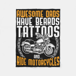 Tätowierter Papa Motorrad Vatertag Geschenk Lustig Fleecedecke