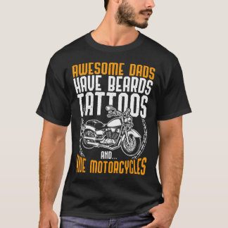 Tätowierter Papa Motorrad Vatertag Lustig T-Shirt