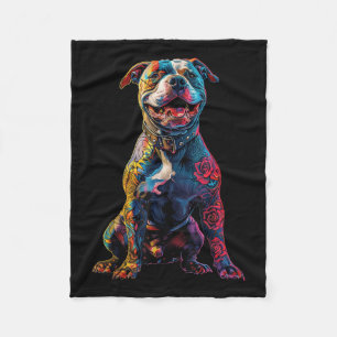 Tätowierter Pitbull Hund Tattoos Pitbull Tätowiert Fleecedecke