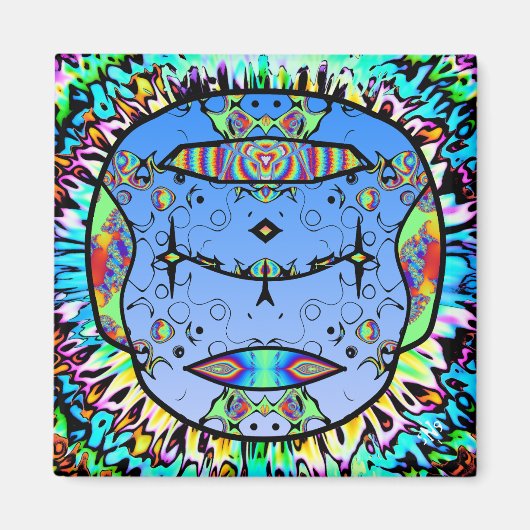 Tätowierter Schädel v0 Magnet (Vorne)