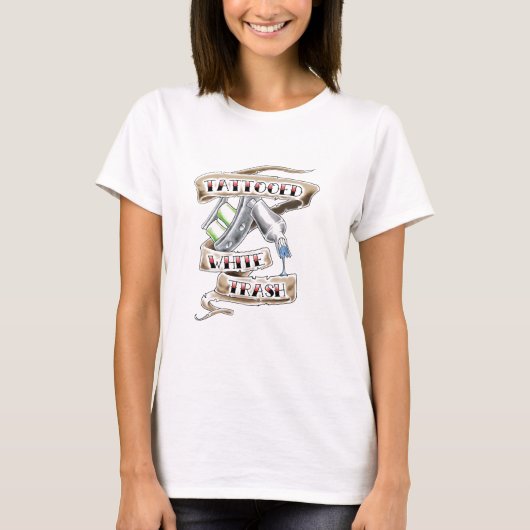 Tätowierter weißer Abfall-T - Shirt (Vorderseite)