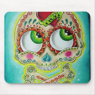 Tätowierter Zuckerschädel Mousepad