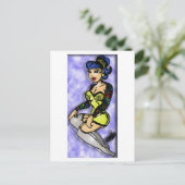 tätowiertes Button Postkarte (Stehend Vorderseite)