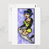 tätowiertes Button Postkarte (Vorne/Hinten)