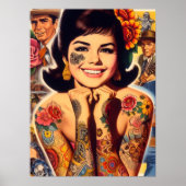 Tätowiertes Mädchen im alten Stil Poster (Vorne)