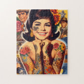 Tätowiertes Mädchen im alten Stil Puzzle (Vertikal)