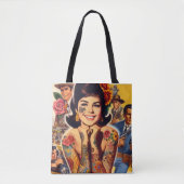 Tätowiertes Mädchen im alten Stil Tasche (Vorderseite)