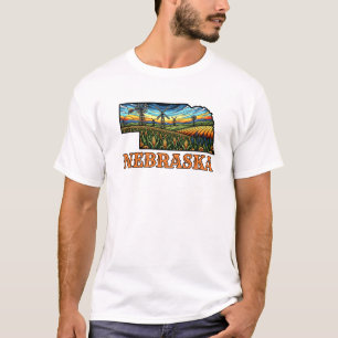 Tätowierung im Nebraska-Stil mit Kornfeldern T-Shirt