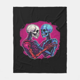 Tätowierung im Retro-Stil: Skeletthände halten Her Fleecedecke