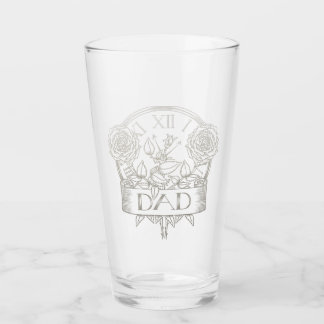 Tätowierung im Vintage-Stil, Dad-Kunstwerk Glas