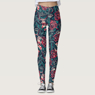 Tätowierung im Vintage-Stil Leggings