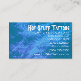Tätowierung Inspirierter Ghosted-Flammenhintergrun Visitenkarte