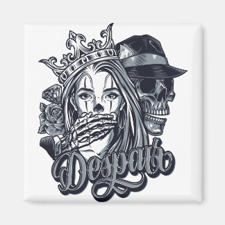 Tätowierung mit Vintagem Chicanstil Magnet