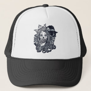 Tätowierung mit Vintagem Chicanstil Truckerkappe